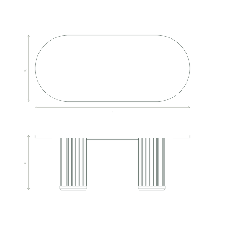 radius pedestal dining table dimensions